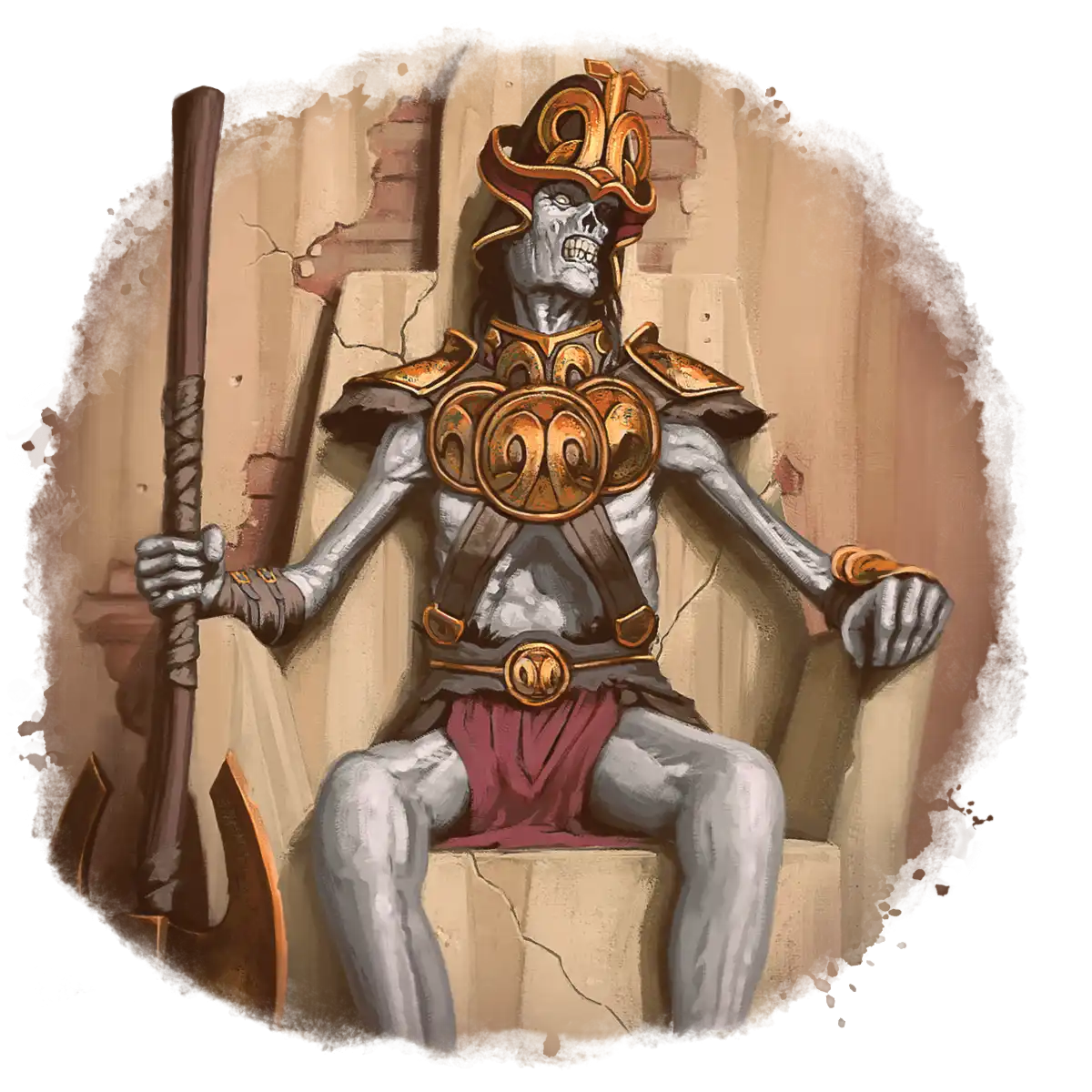 Atlantean King’s Skeleton on Throne